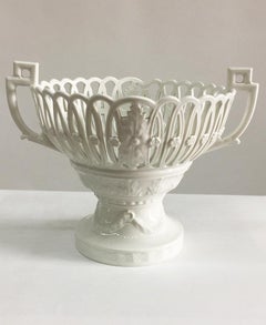 KPM Berlin white porcelain basket on base, Germany, 1945-1962
