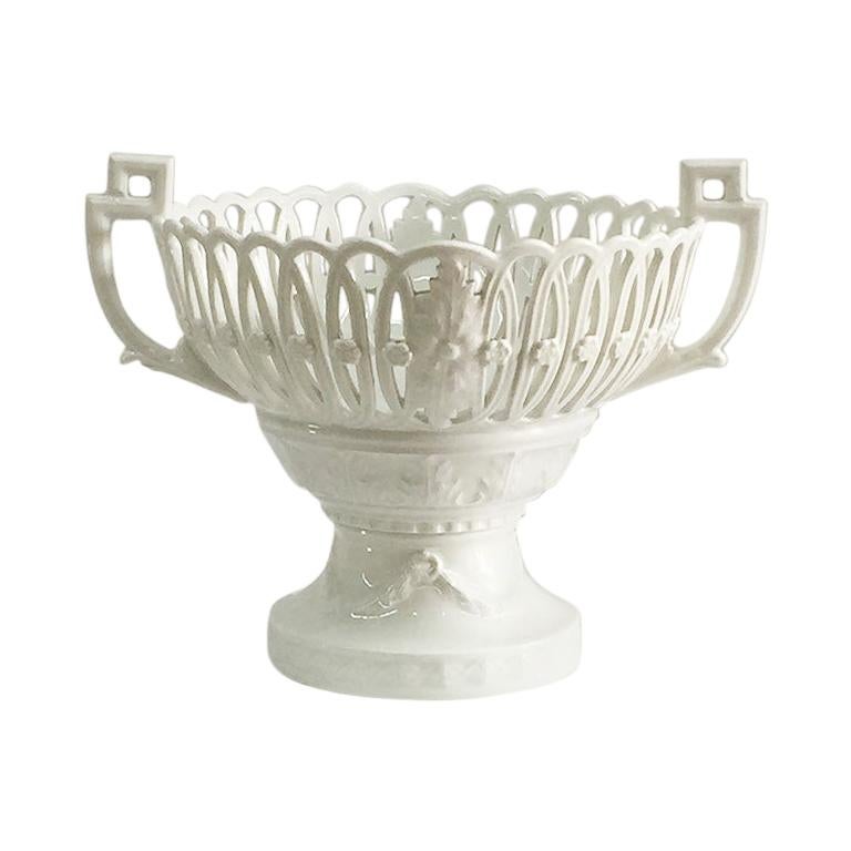 KPM Berlin white porcelain basket on base, Germany, 1945-1962