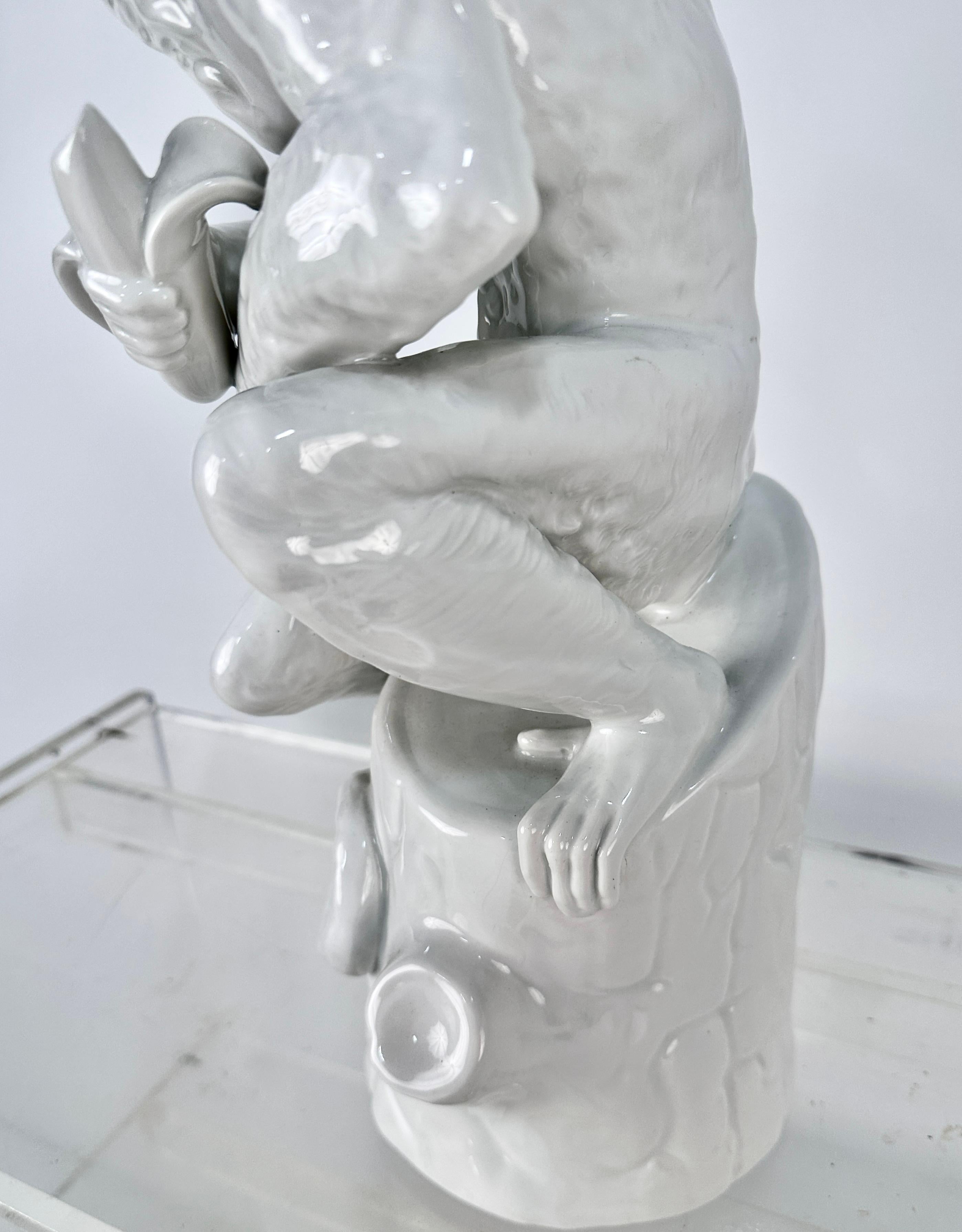 KPM Blanc de Chine Monkey Sculpture, Germany 1960s For Sale 1