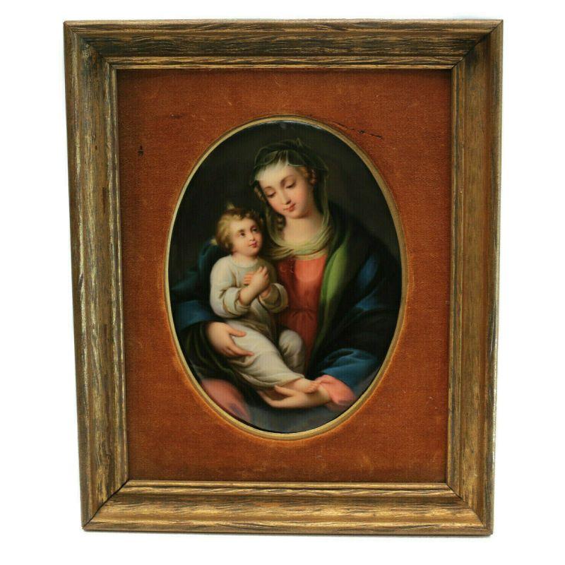 KPM Hand Painted Porcelain Plaque - Madonna & Child, 19th Century

A beautiful hand painted oval KPM plaque of Madonna & Child, 19th Century. Framed and matted in a velvet gilt wood frame. KPM mark to the verso. 

Additional Information:
Type: