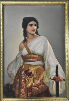 KPM "Judith" Hand Painted Porcelain Plaque 19th Century H. Buoker