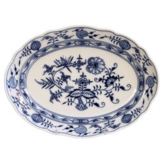 KPM Meissen Espadas Cruzadas Cebolla Azul Plato de Porcelana Alemana Bandeja 1a 12" (30 cm)