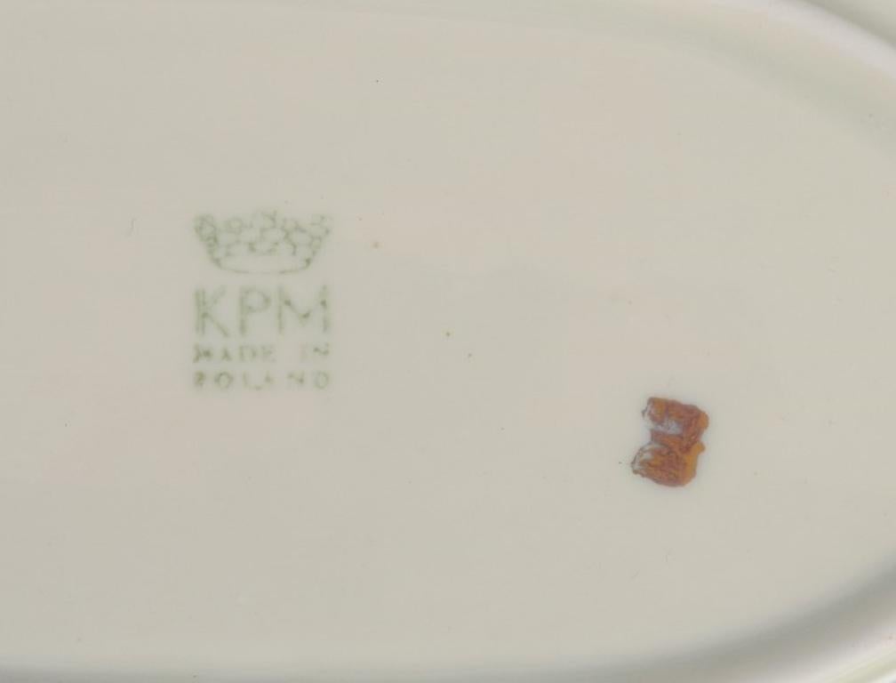 Mid-20th Century KPM, Poland. Two large oval porcelain serving platters. For Sale