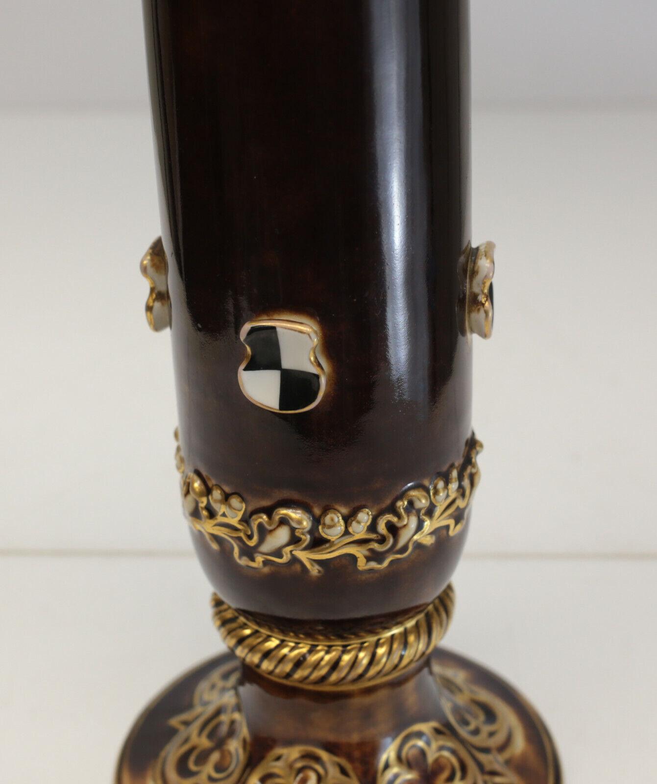 KPM Porcelain and Gilt Vase, Applied Checkered Accents, circa 1850 In Good Condition For Sale In Gardena, CA