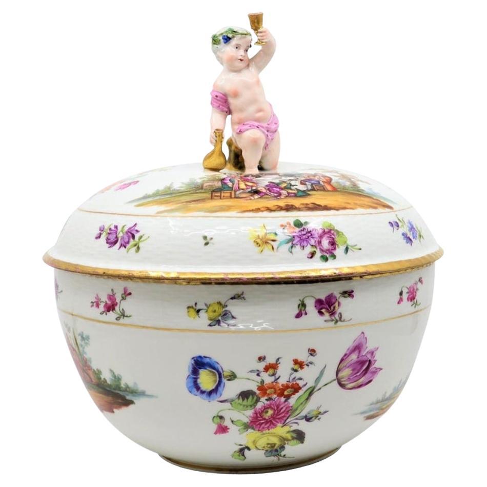  KPM Porcelain Bowl with Child Toasting Wine For Sale