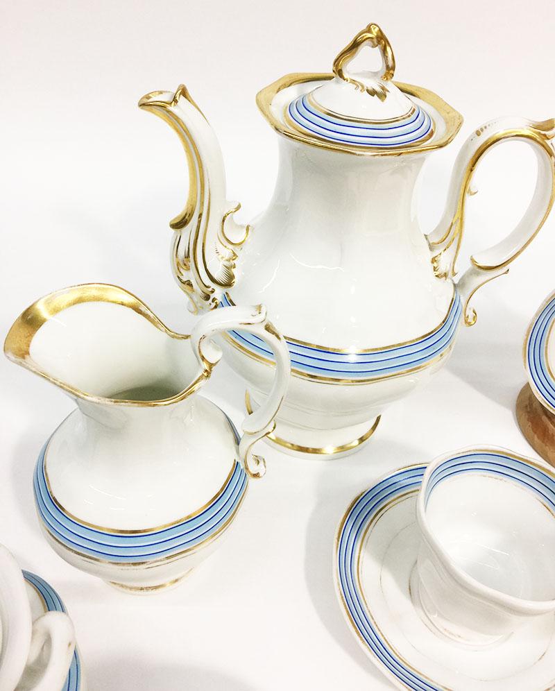 Hand-Painted KPM Porcelain Coffee, Tea Service, 19th Century, Germany '1834-1837' For Sale