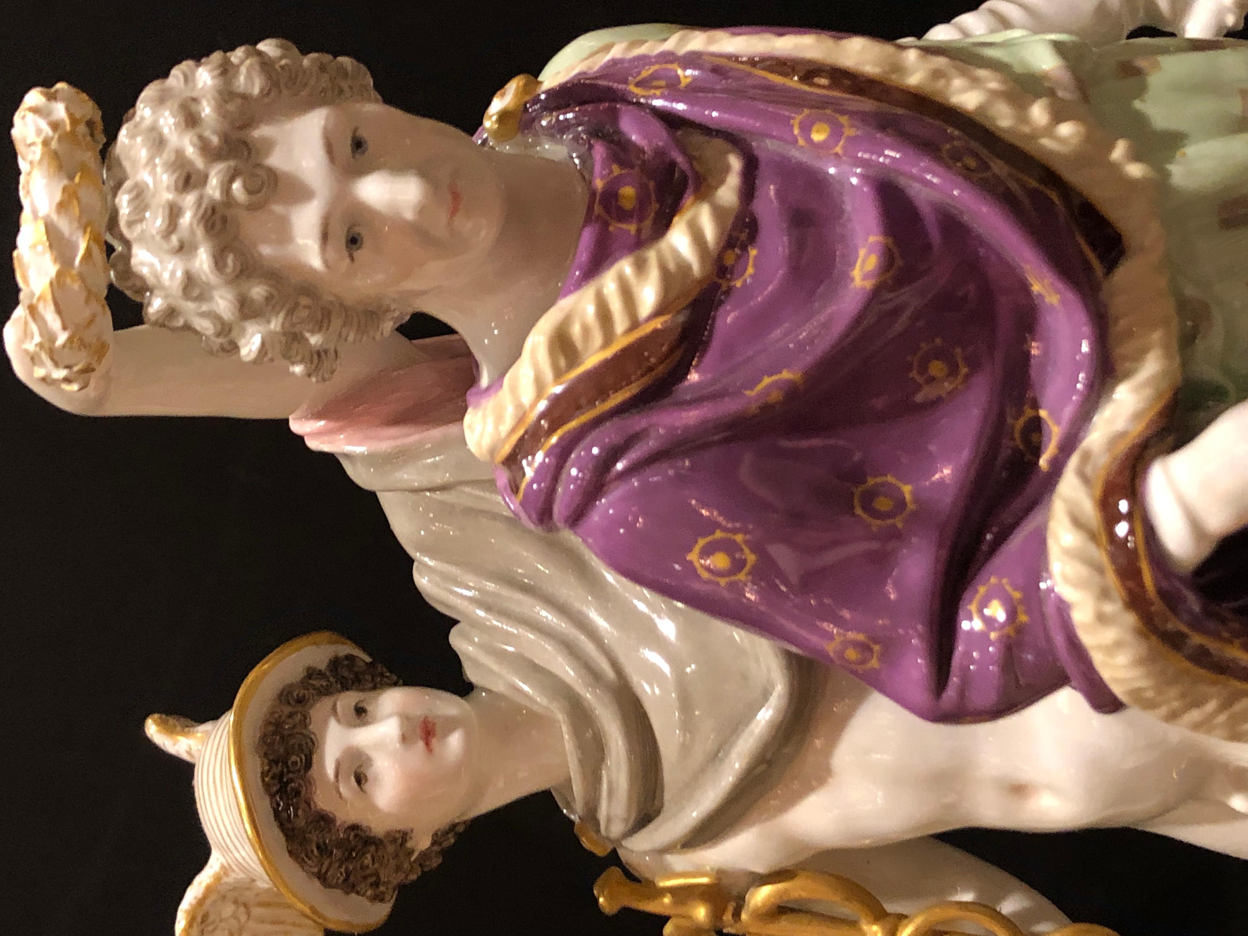 German KPM Porcelain Figurines Group of the Crowning of Caesar For Sale