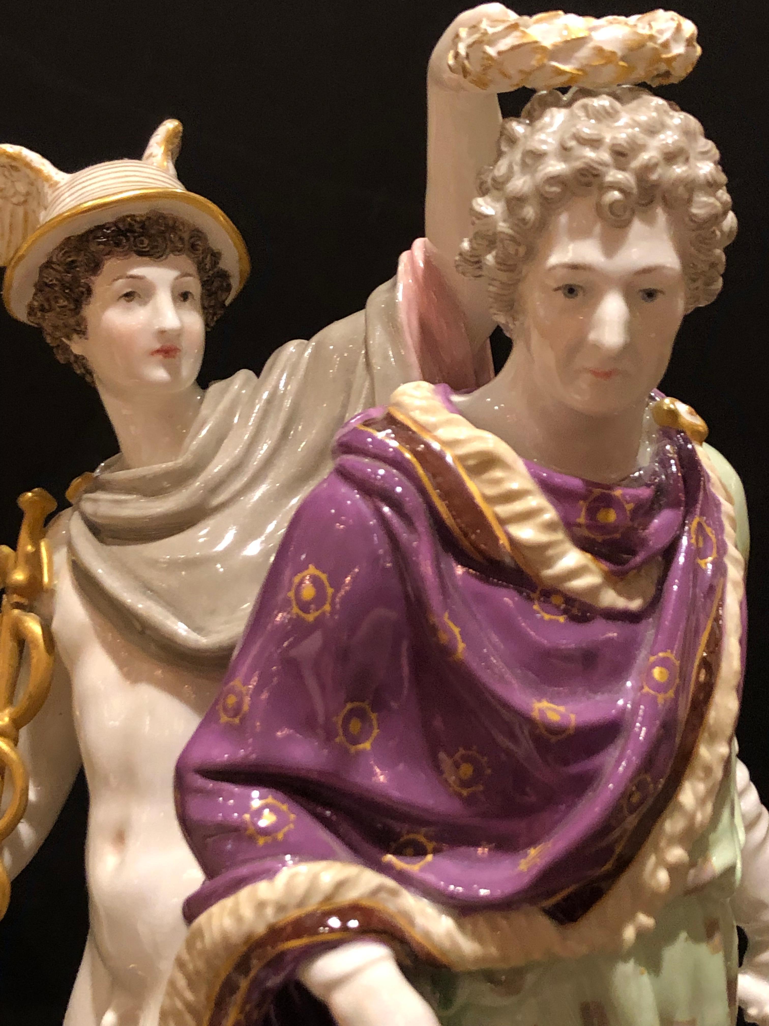 Hand-Painted KPM Porcelain Figurines Group of the Crowning of Caesar For Sale