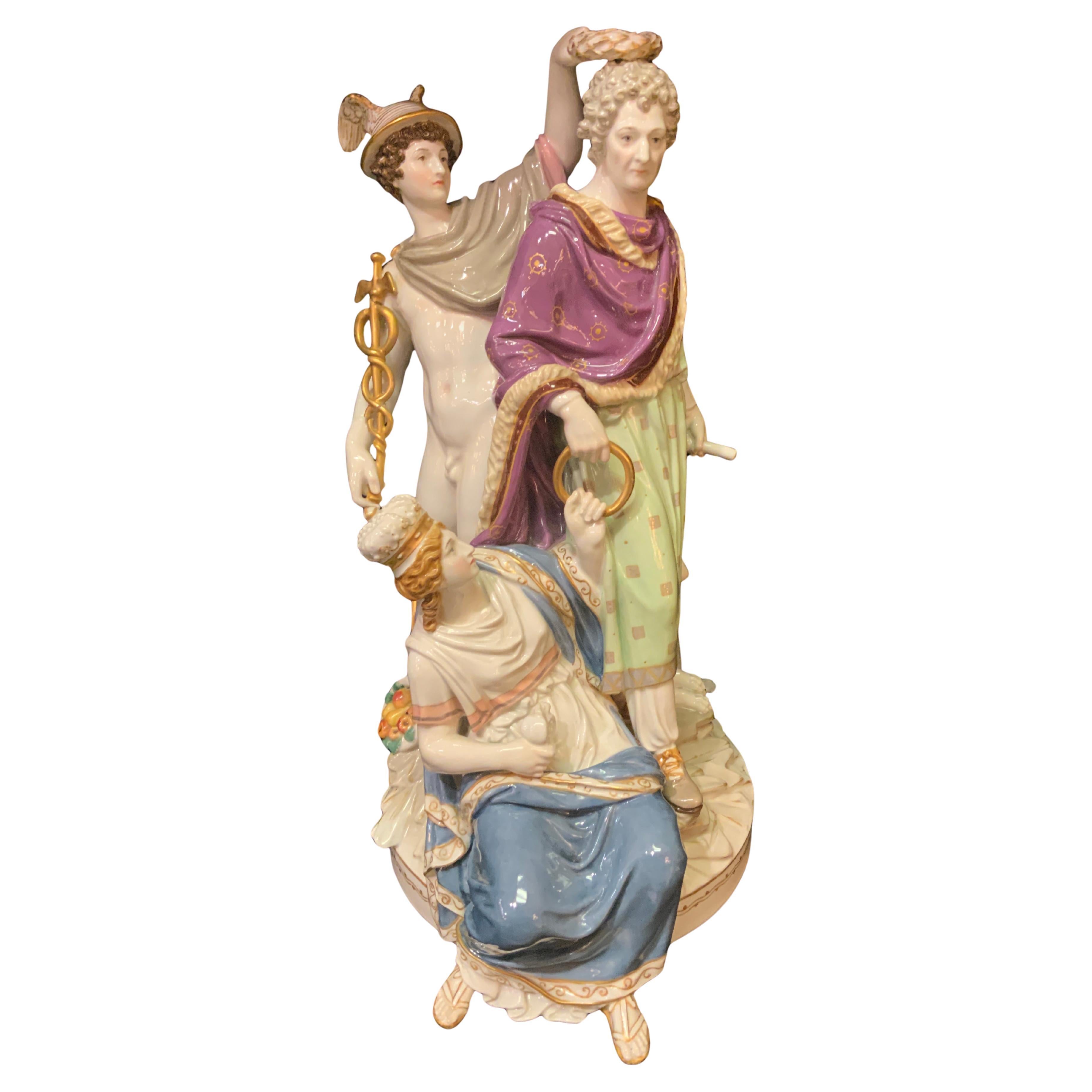 Gruppo di statuette in porcellana KPM dell'incoronazione di Cesare