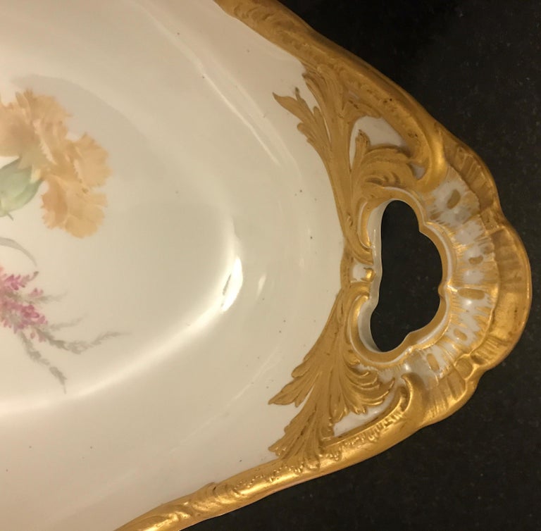 KPM Porcelain Hand Painted Oval Bowl, 19th Century In Excellent Condition For Sale In Lambertville, NJ