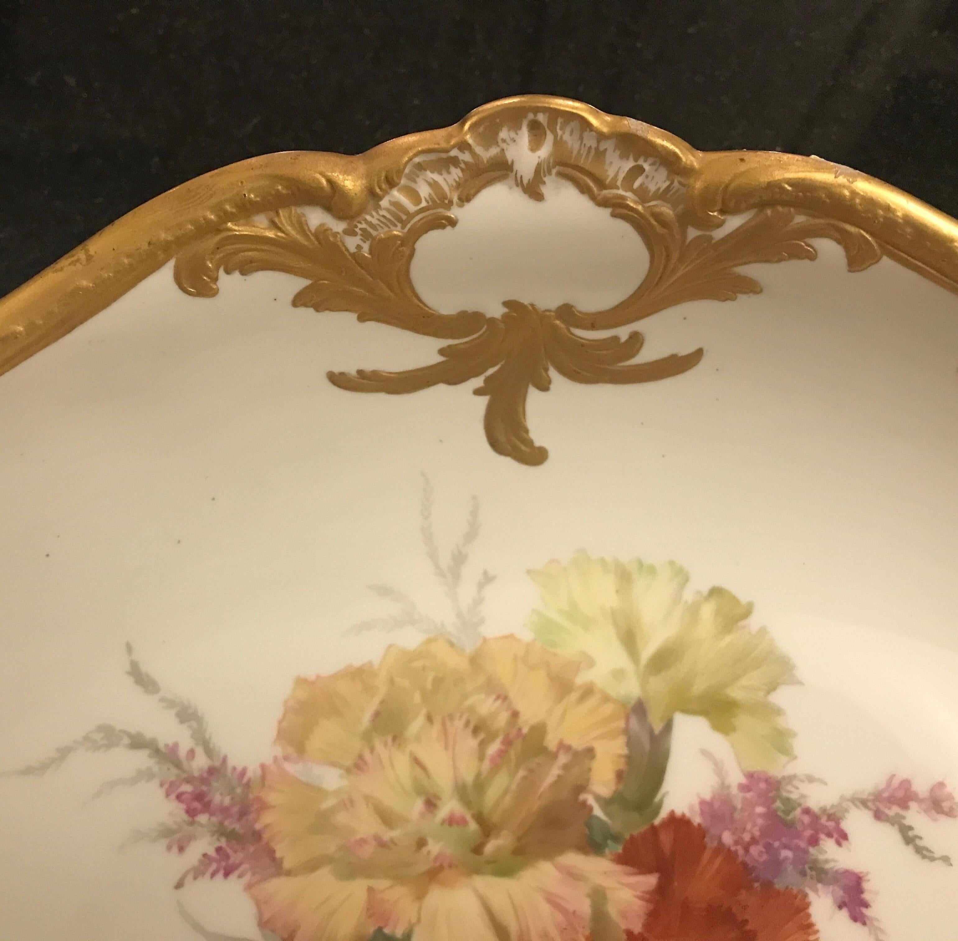 KPM Porcelain Hand Painted Oval Bowl 19th Century In Excellent Condition In Lambertville, NJ