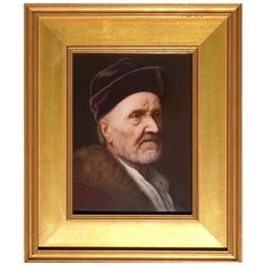 KPM Porcelain Hand Painted Plaque of Rembrandt’s Father, circa 1871