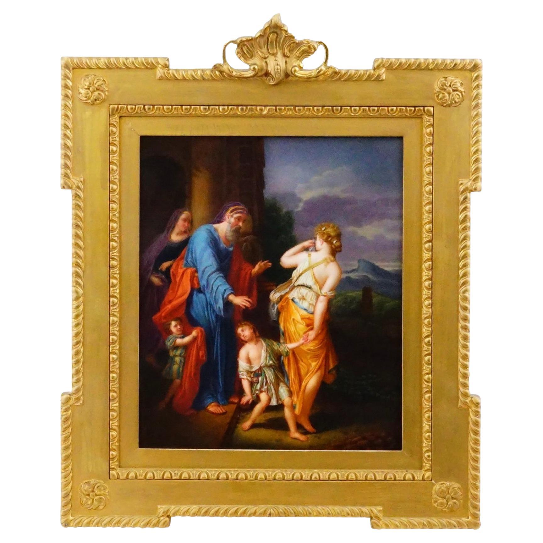 KPM Porcelain Plaque Depicting Abraham Expelling Hagar and Ishmael