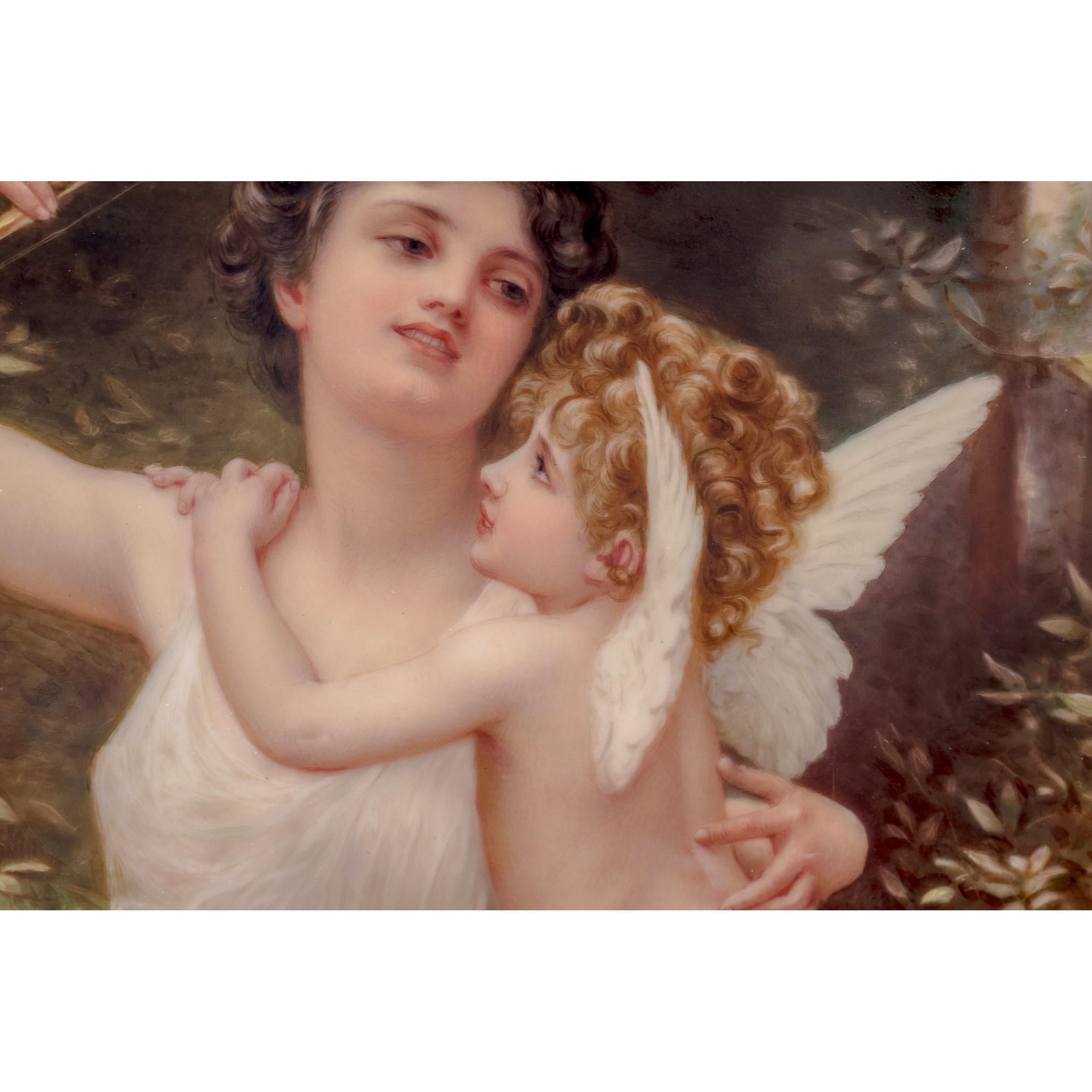 KPM Porcelain Plaque Depicting Cupid and Aphrodite In Good Condition In New York, NY