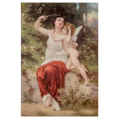 KPM Porcelain Plaque Depicting Cupid and Aphrodite