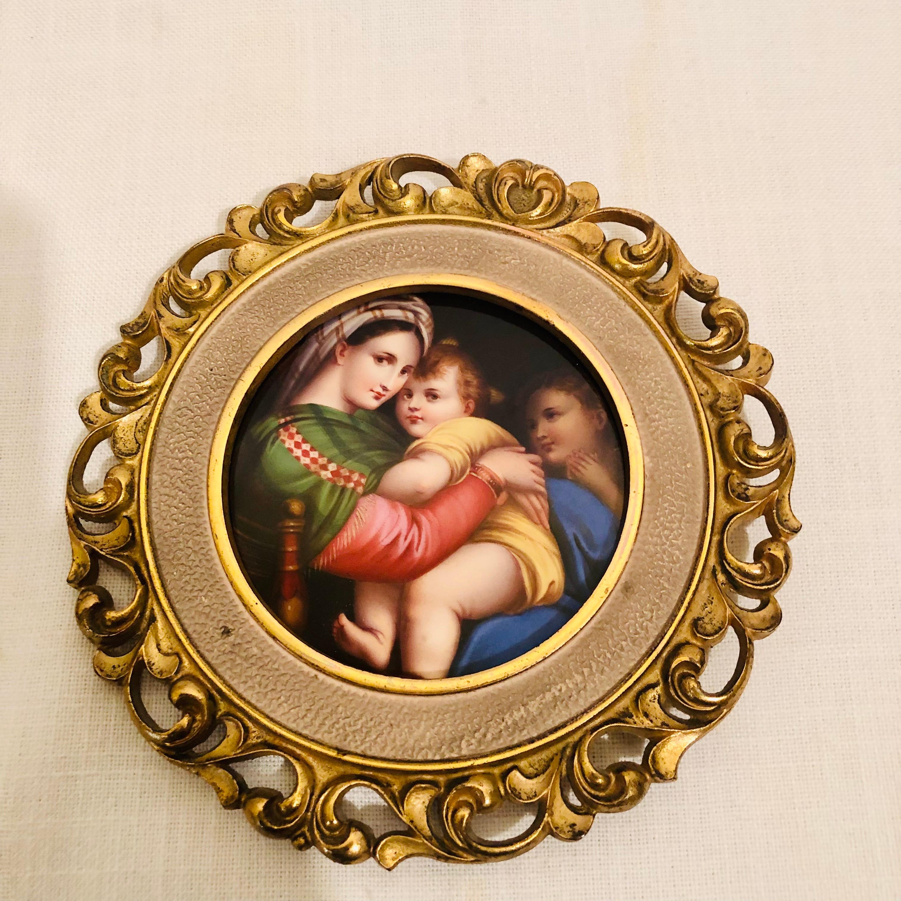 KPM Porcelain Plaque of Mary and Her Child after Madonna of the Chair Painting In Good Condition For Sale In Boston, MA