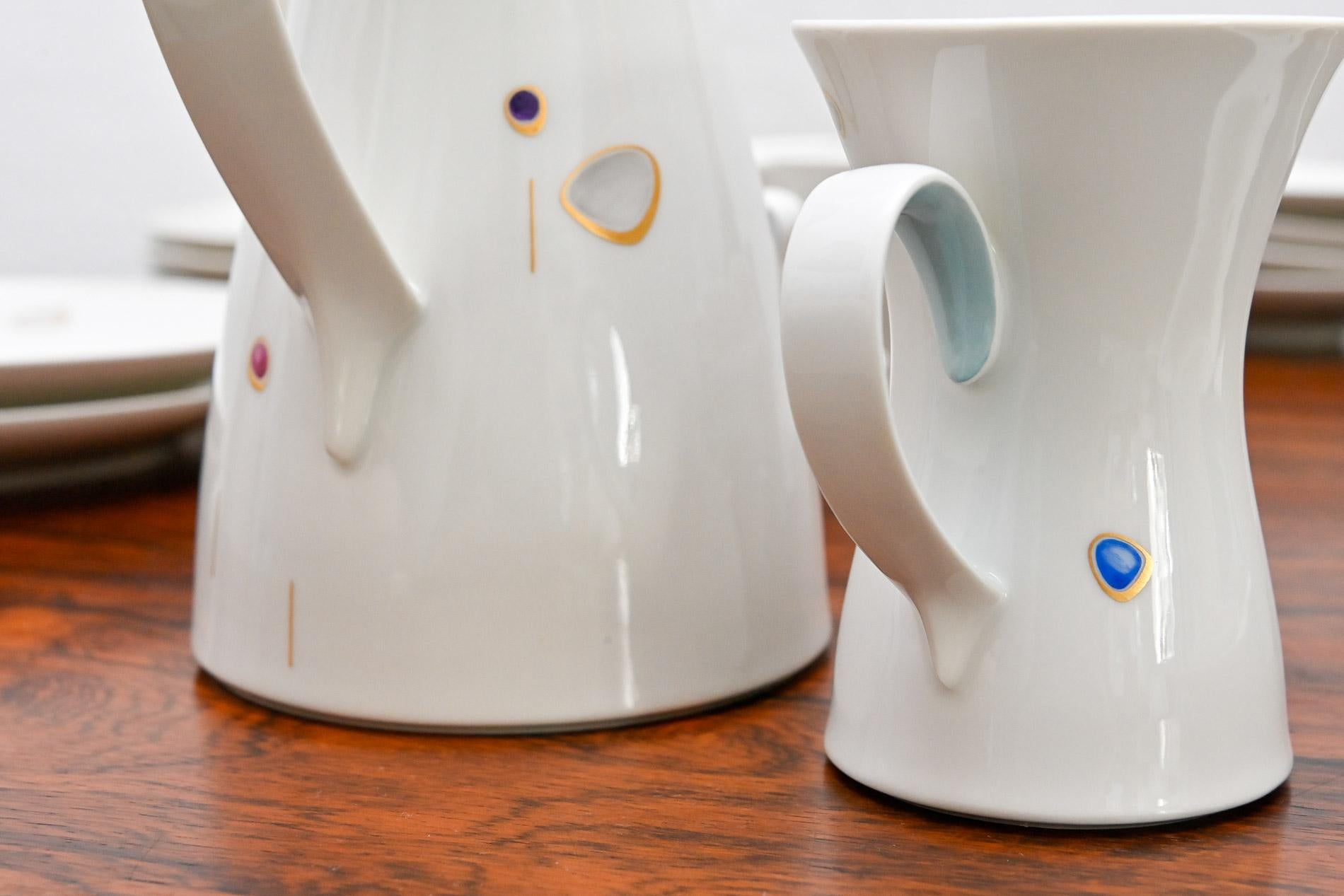 German KPM Royal Berlin Design by Griemert Porcelain Coffee Set, Decor by von Unruh For Sale