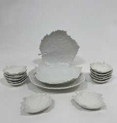 K.P.M. Royal Berlin porcelain leaf motif dish set
