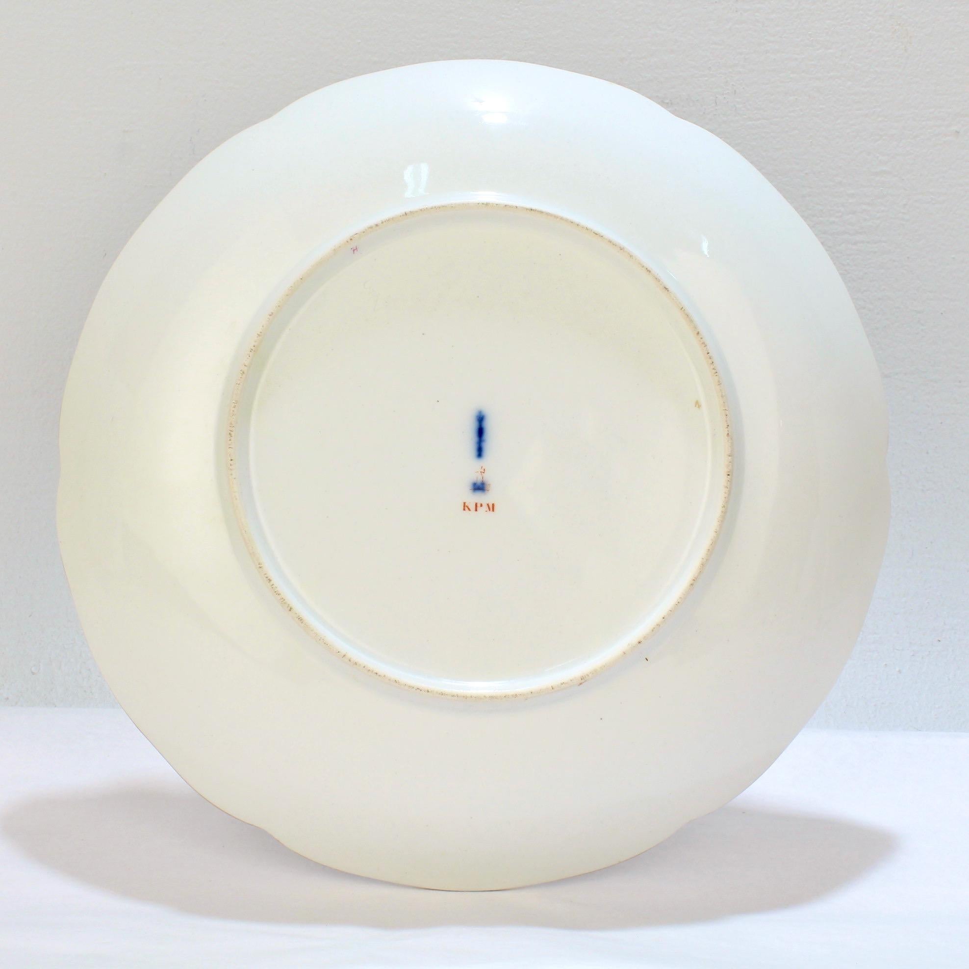 20th Century KPM Royal Berlin Porcelain Reliefzierat Pattern Low Bowl in Puce