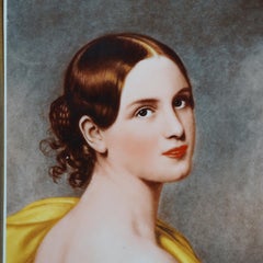KPM School Hand Painted Portrait Plaque of Antonia Von Ott by RPM, Germany 20thC