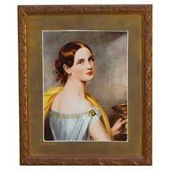 KPM School Hand Painted Portrait Plaque of Antonia Von Ott by RPM, Germany 20thC