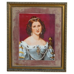 Plaque de portrait en porcelaine de l'école KPM de Charlotte Von Owen RPM Allemagne 20e siècle