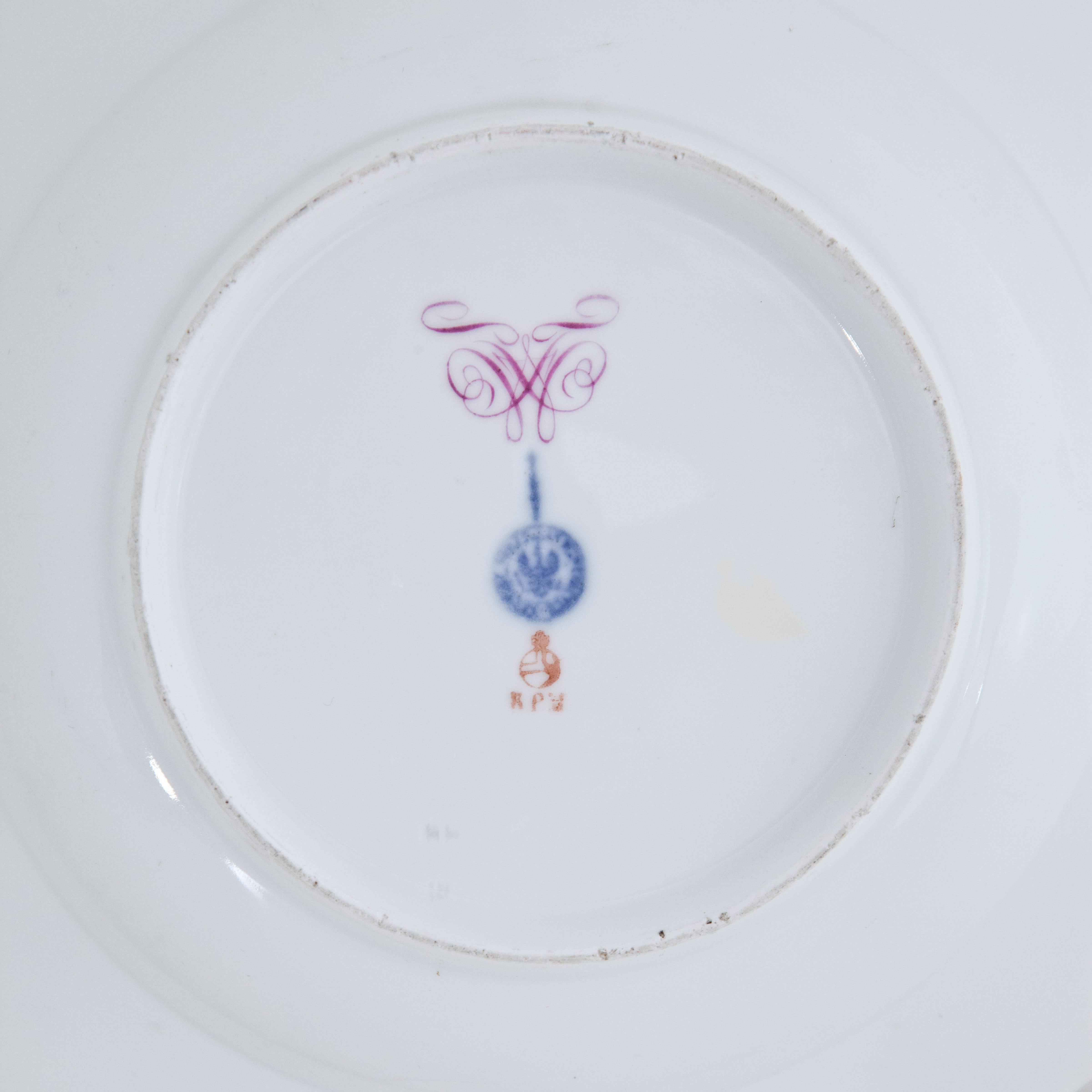 Porcelain KPM Soup Plates, Friedrich Wilhelm IV, Berlin, circa 1840-1860