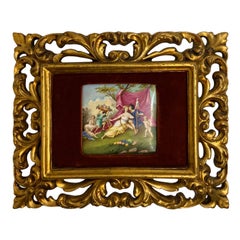 KPM Style Hand Painted Medieval Time Scene Plaque