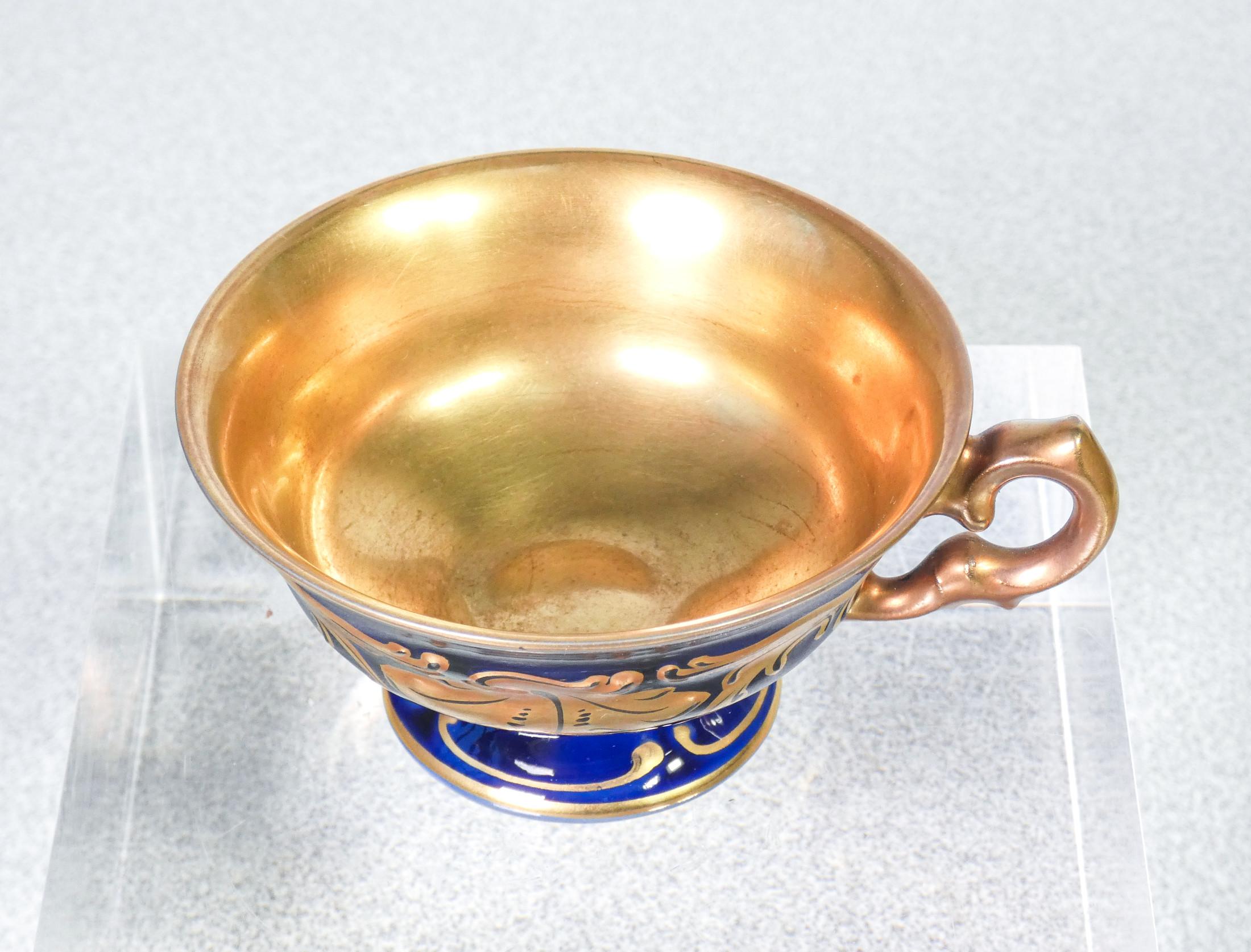 KPM-Tee- und Kaffeeservice, Friederike-Serie, Kobaltblau und Gold. Deutschland 30er Jahre 6