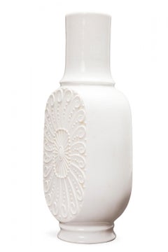 KPM West German Mid-Century Raised Medallion & Spiral Pattern Porcelain Vase