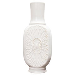 KPM West German Mid-Century Raised Medallion and Spiral Pattern White Porcelain