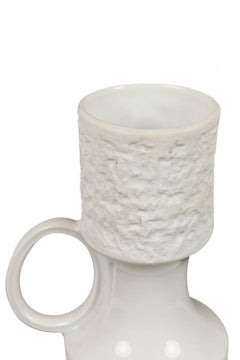 KPM West German Mid-Century Textured White Porcelain Handled Vase