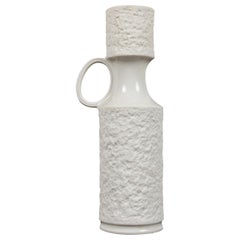 KPM West German Mid-Century Textured White Porcelain Handled Vase