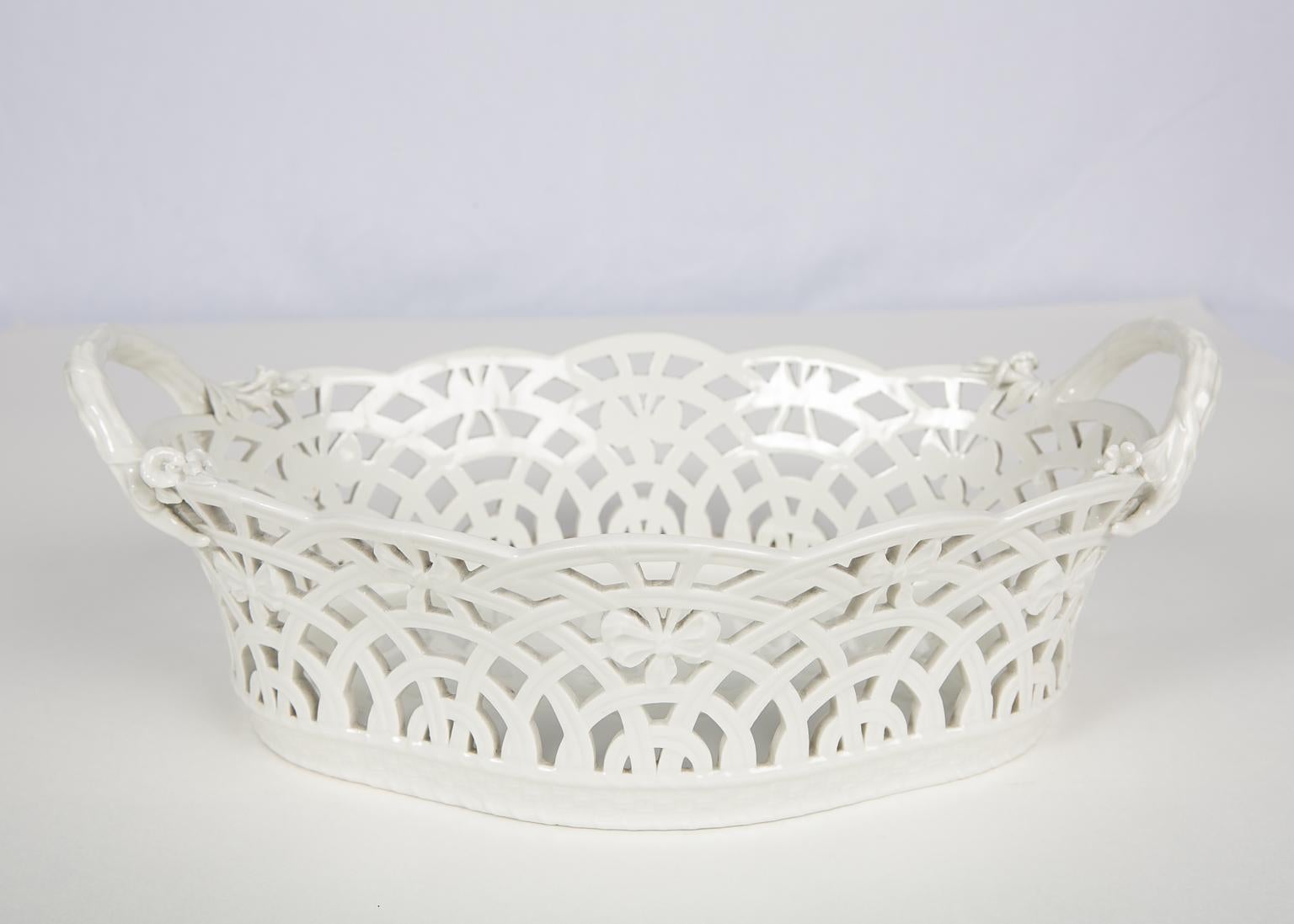 KPM White Antique Pierced Porcelain Basket 2