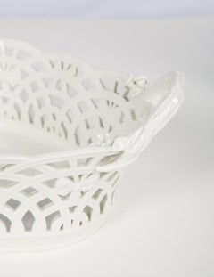 KPM White Antique Pierced Porcelain Basket
