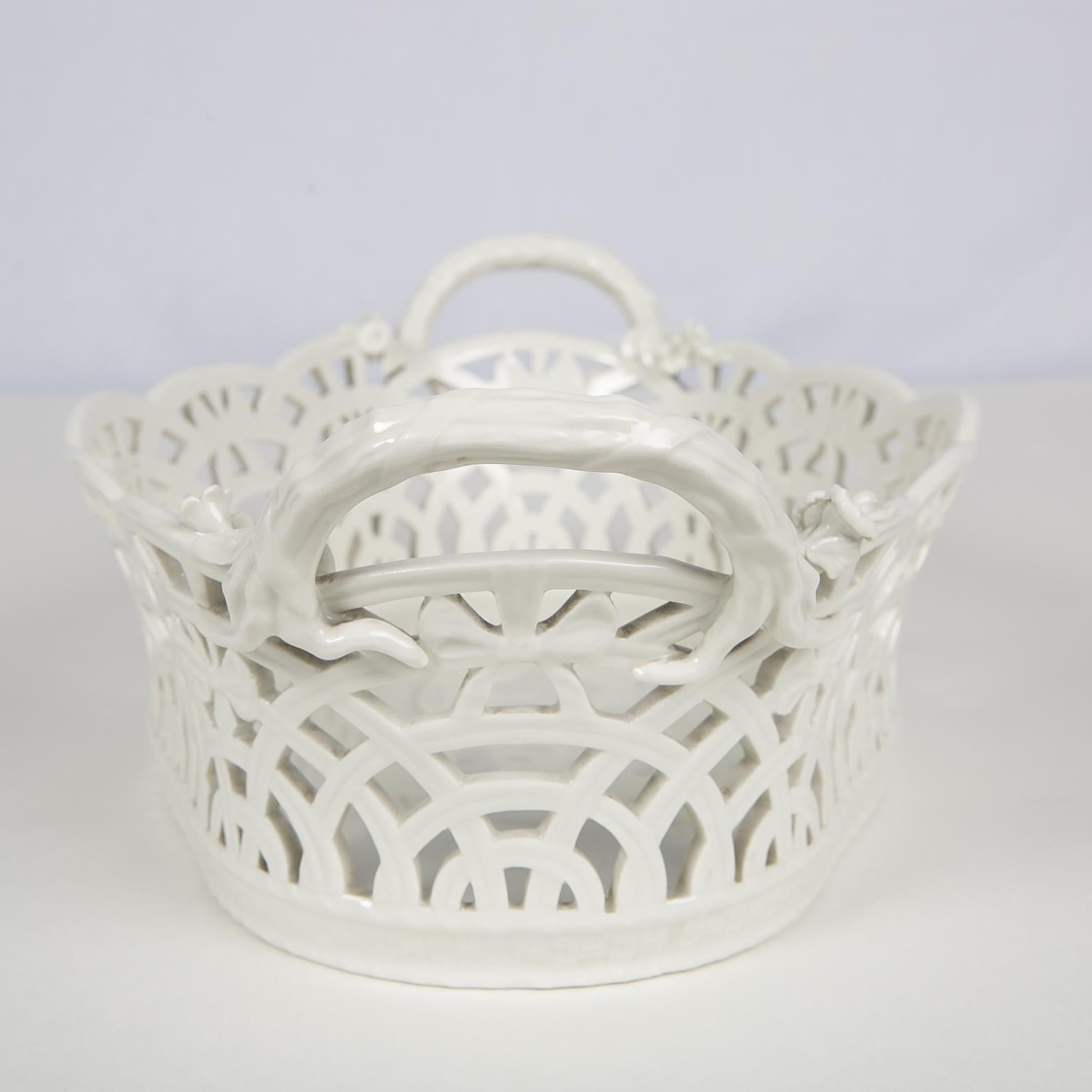 Rococo KPM White Antique Pierced Porcelain Basket