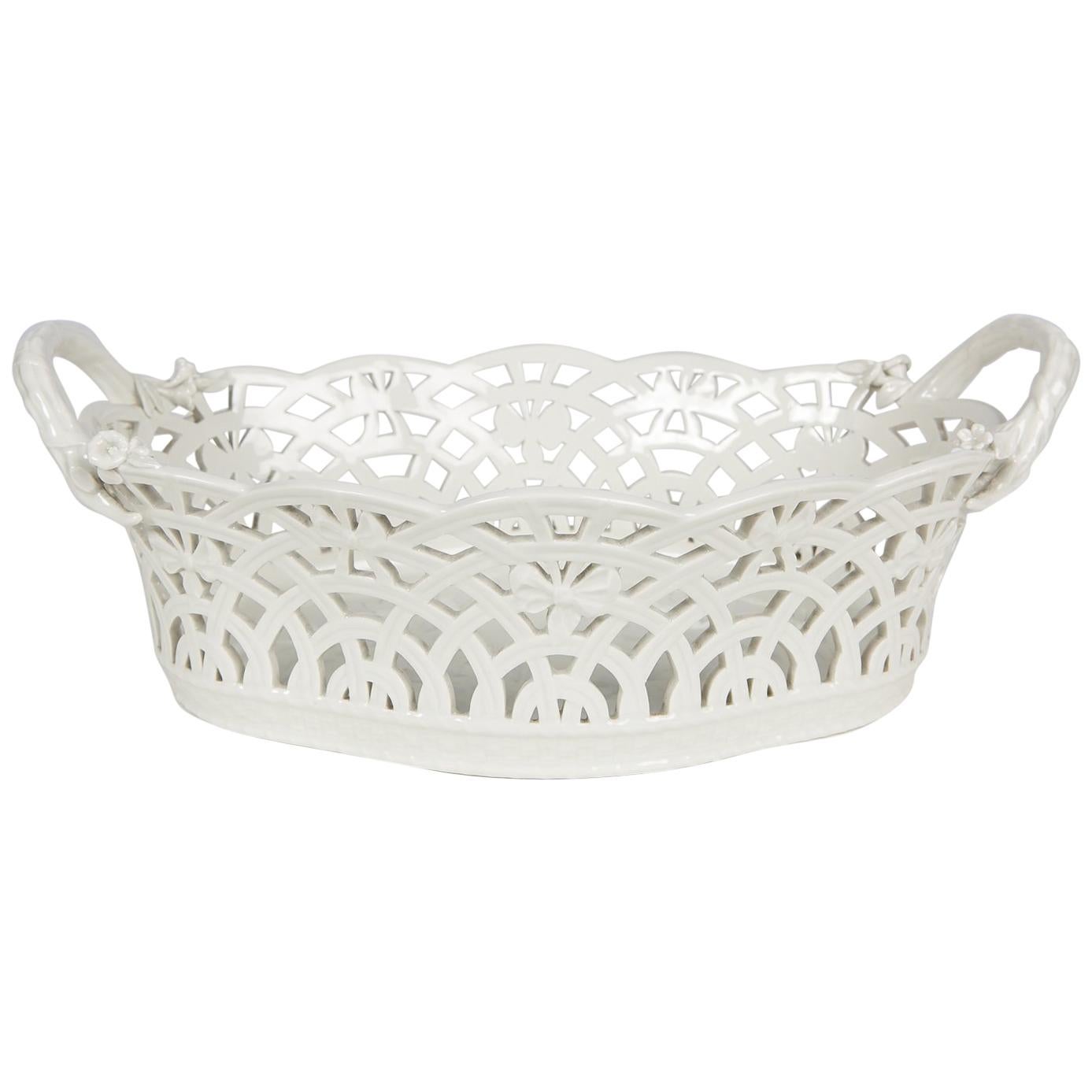 KPM White Antique Pierced Porcelain Basket