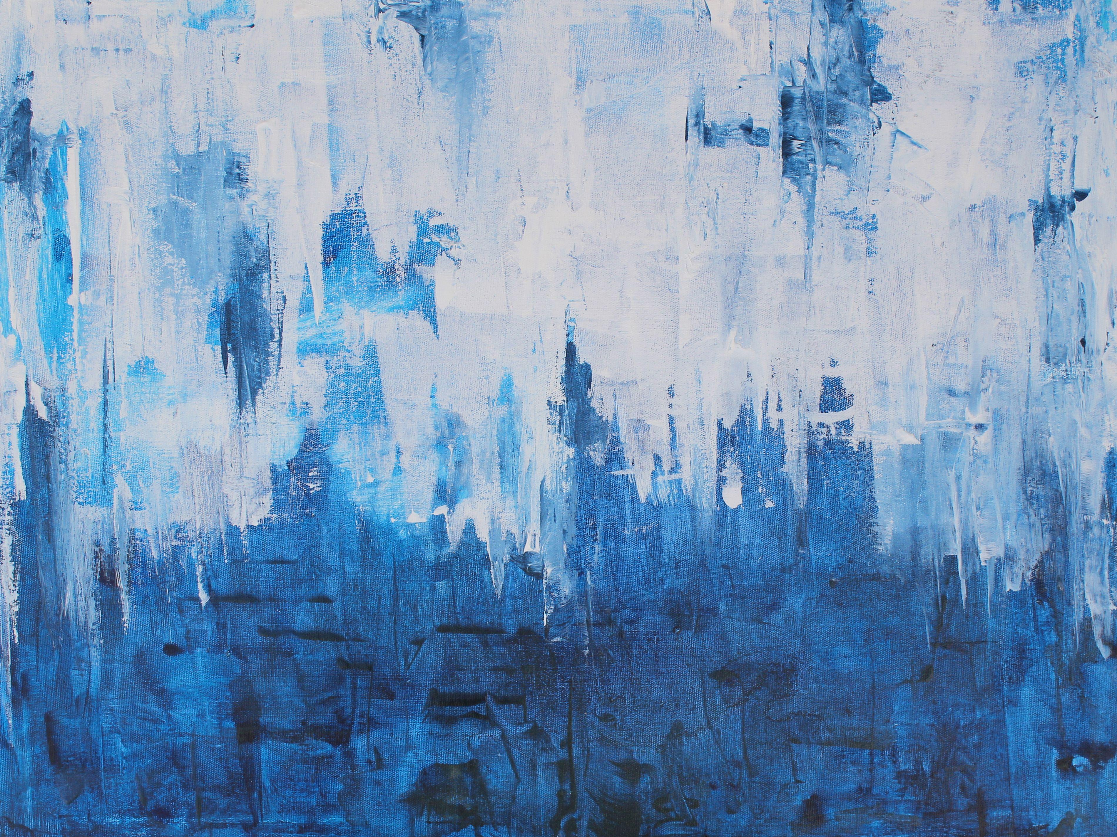 Abstract Painting KR Moehr - Jazz bleu, peinture, acrylique sur toile