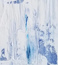 Pouring Down, Original Signed Contemporary Abstract Blue and White Painting