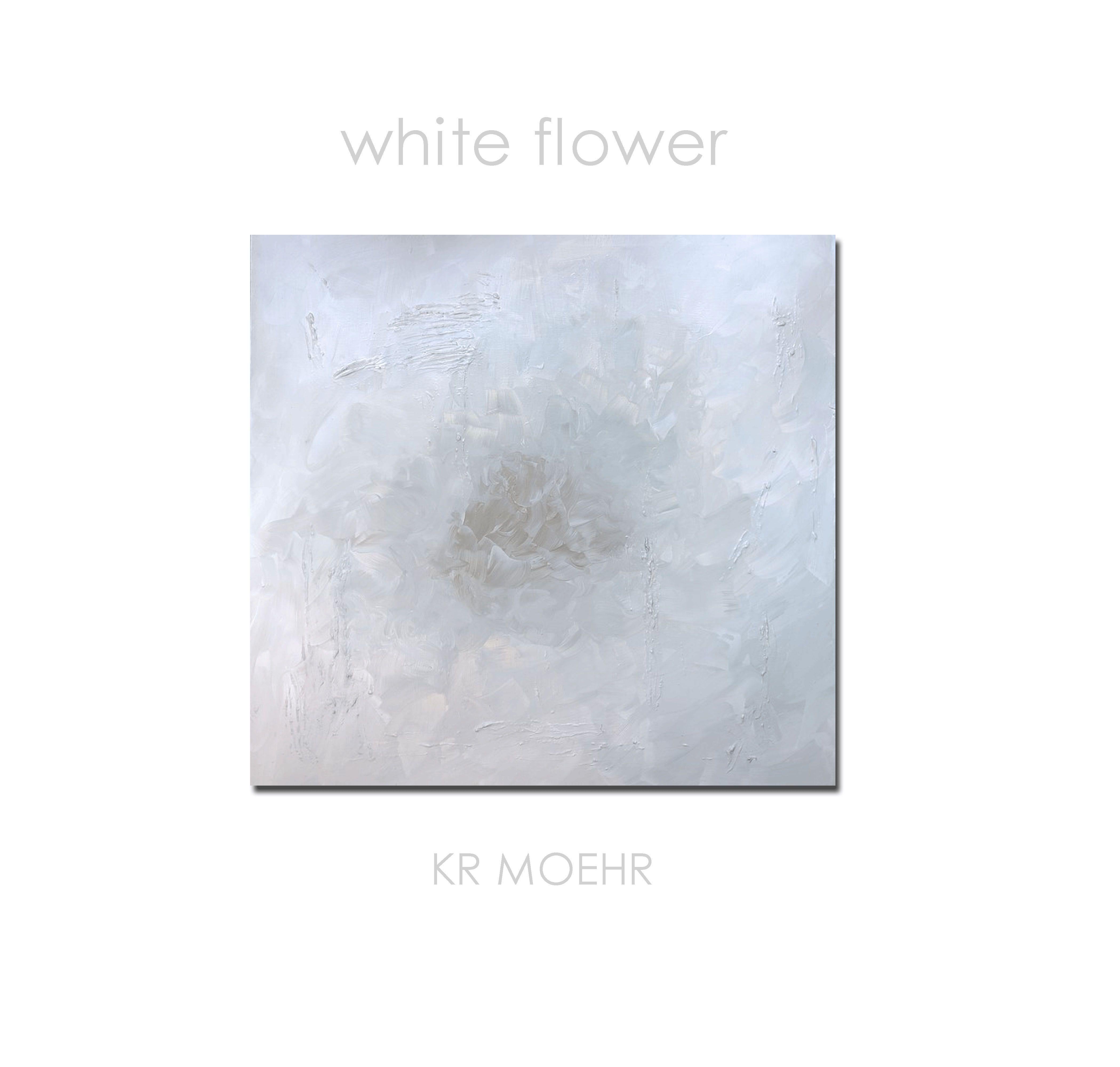 WHITE FLOWER, Gemälde, Acryl auf Leinwand (Minimalistisch), Painting, von Kr Moehr