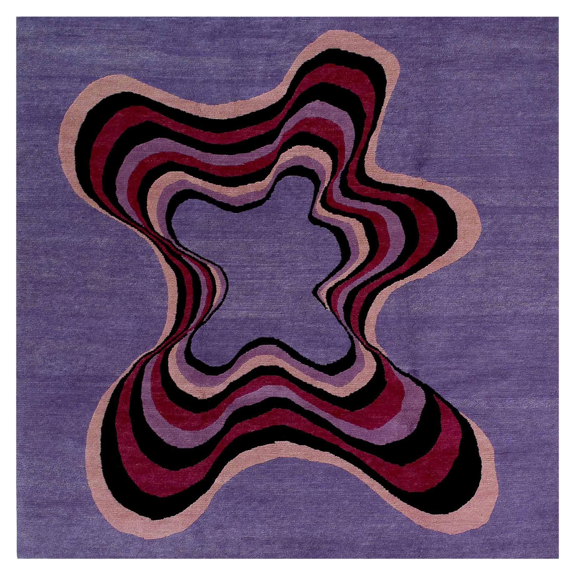 KR4 Woollen Carpet by Karim Rashid for Post Design Collection/Memphis For Sale