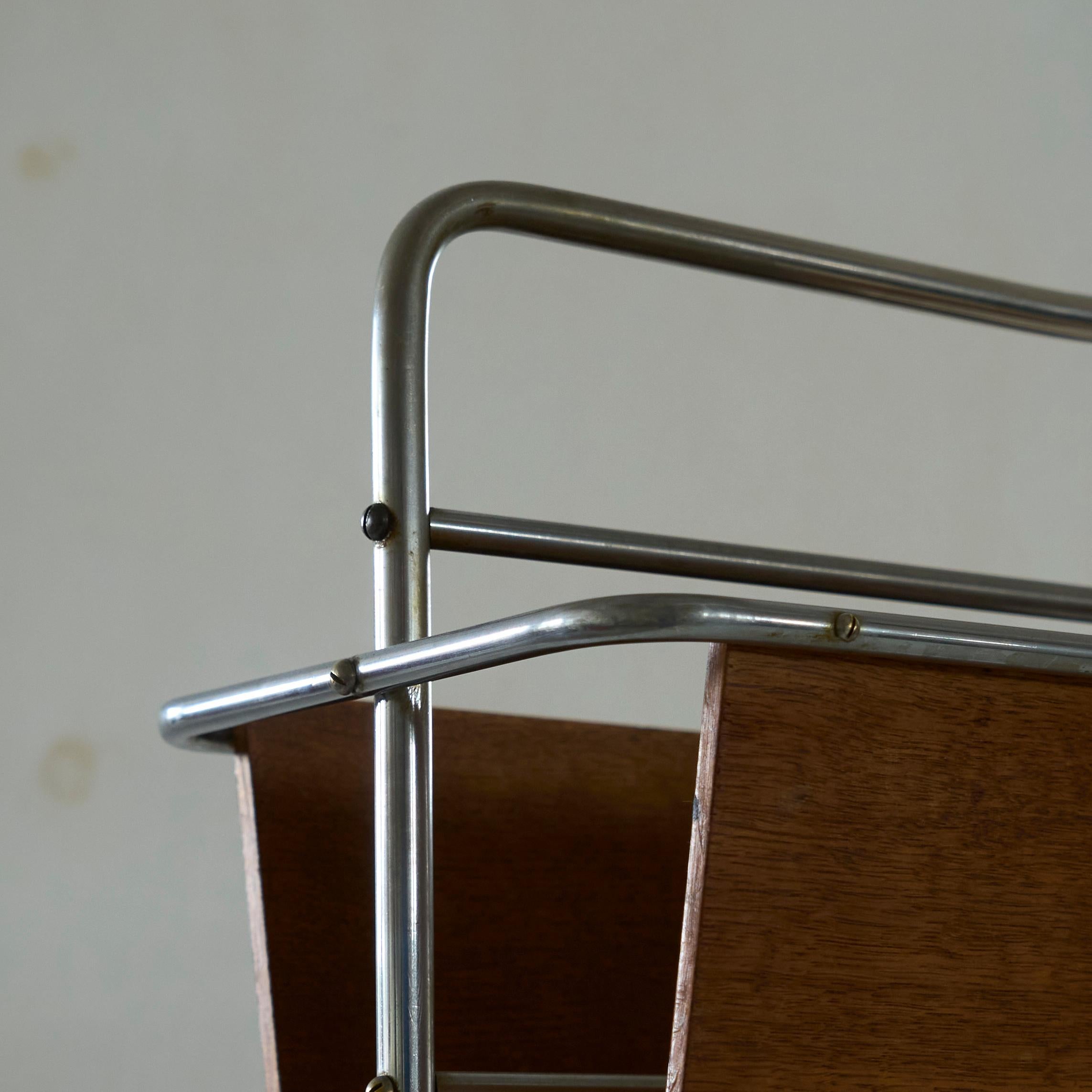Art Deco 'Krachtwerk Schiedam' Modernist Magazine Rack The Netherlands 1930s For Sale