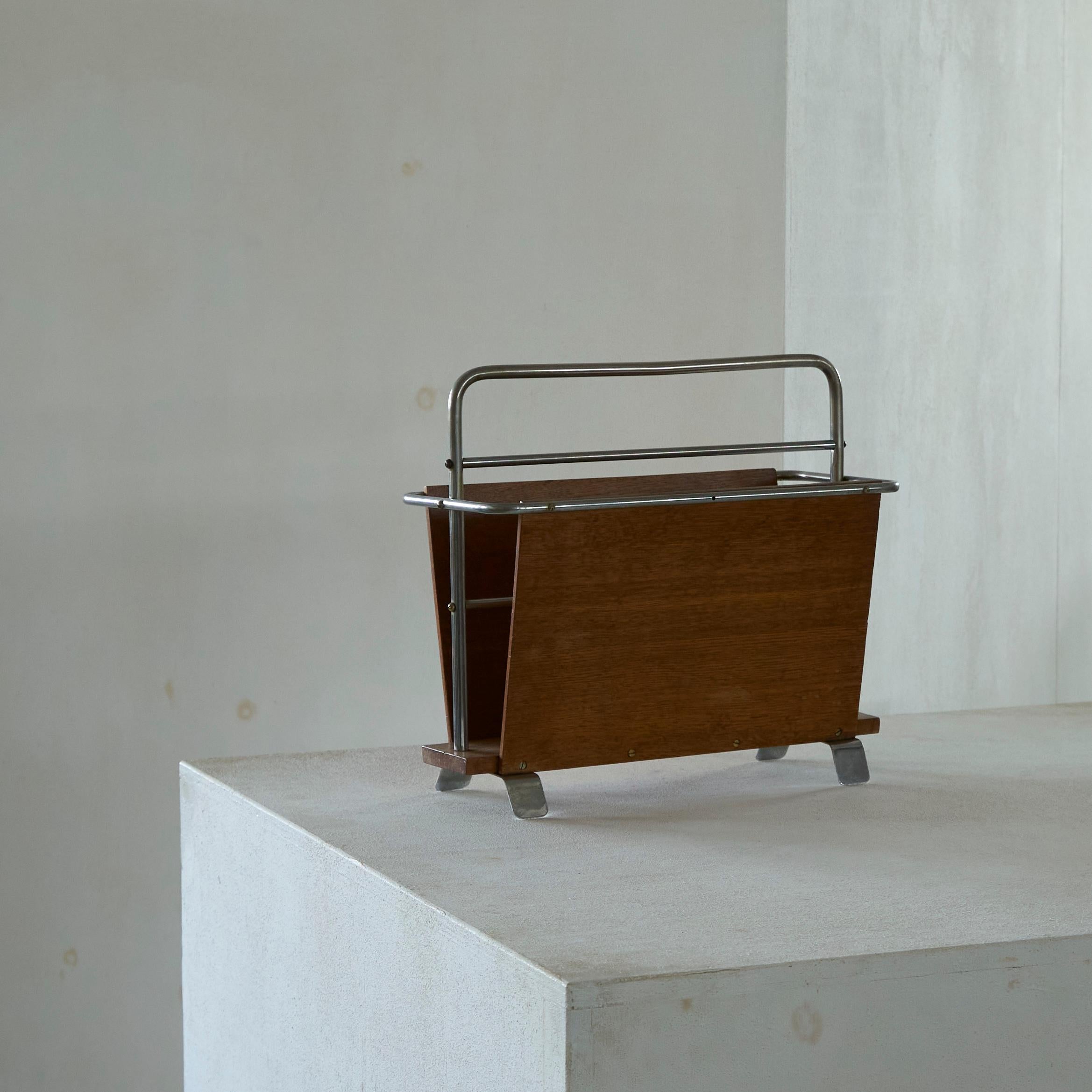 Dutch 'Krachtwerk Schiedam' Modernist Magazine Rack The Netherlands 1930s For Sale