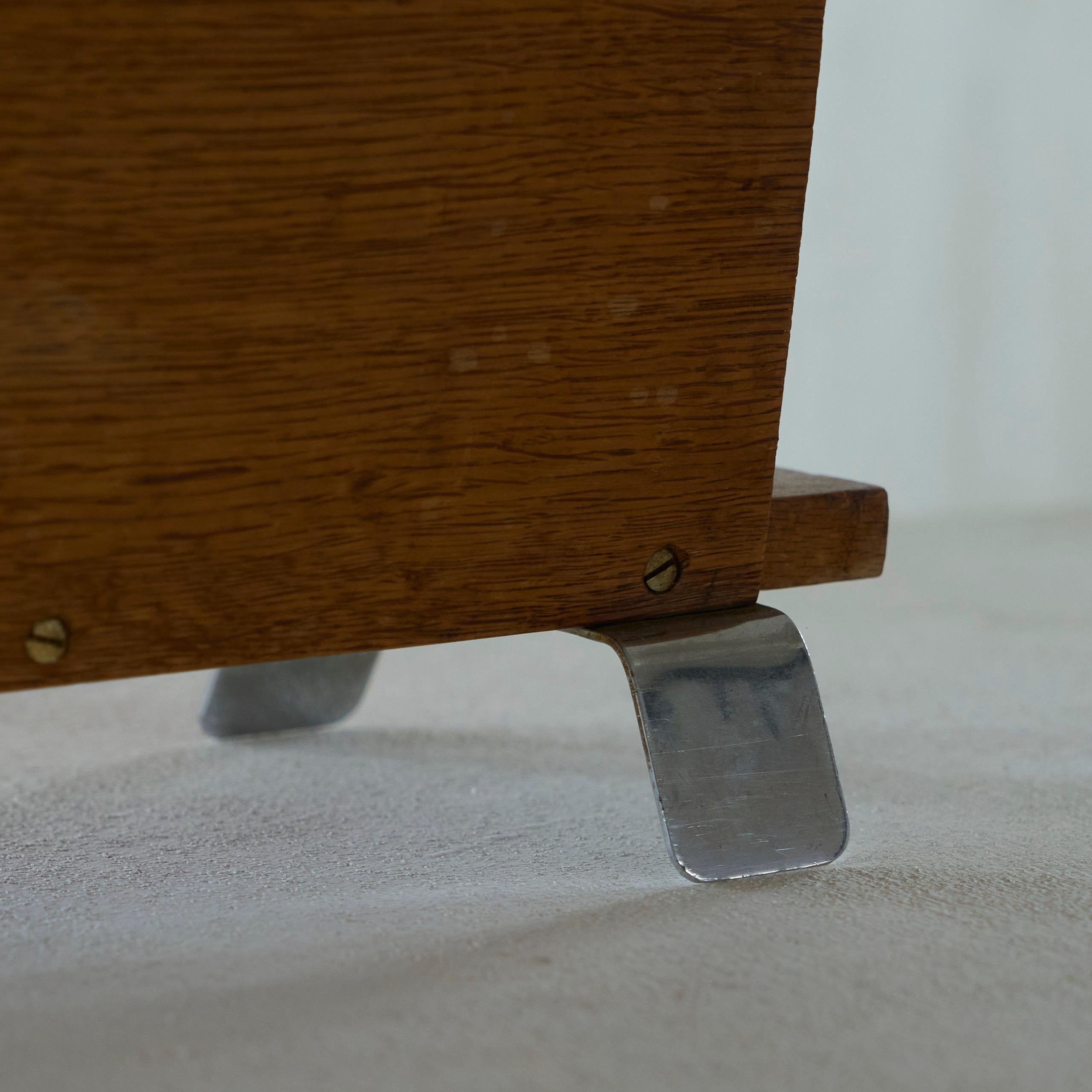 Metal 'Krachtwerk Schiedam' Modernist Magazine Rack The Netherlands 1930s For Sale