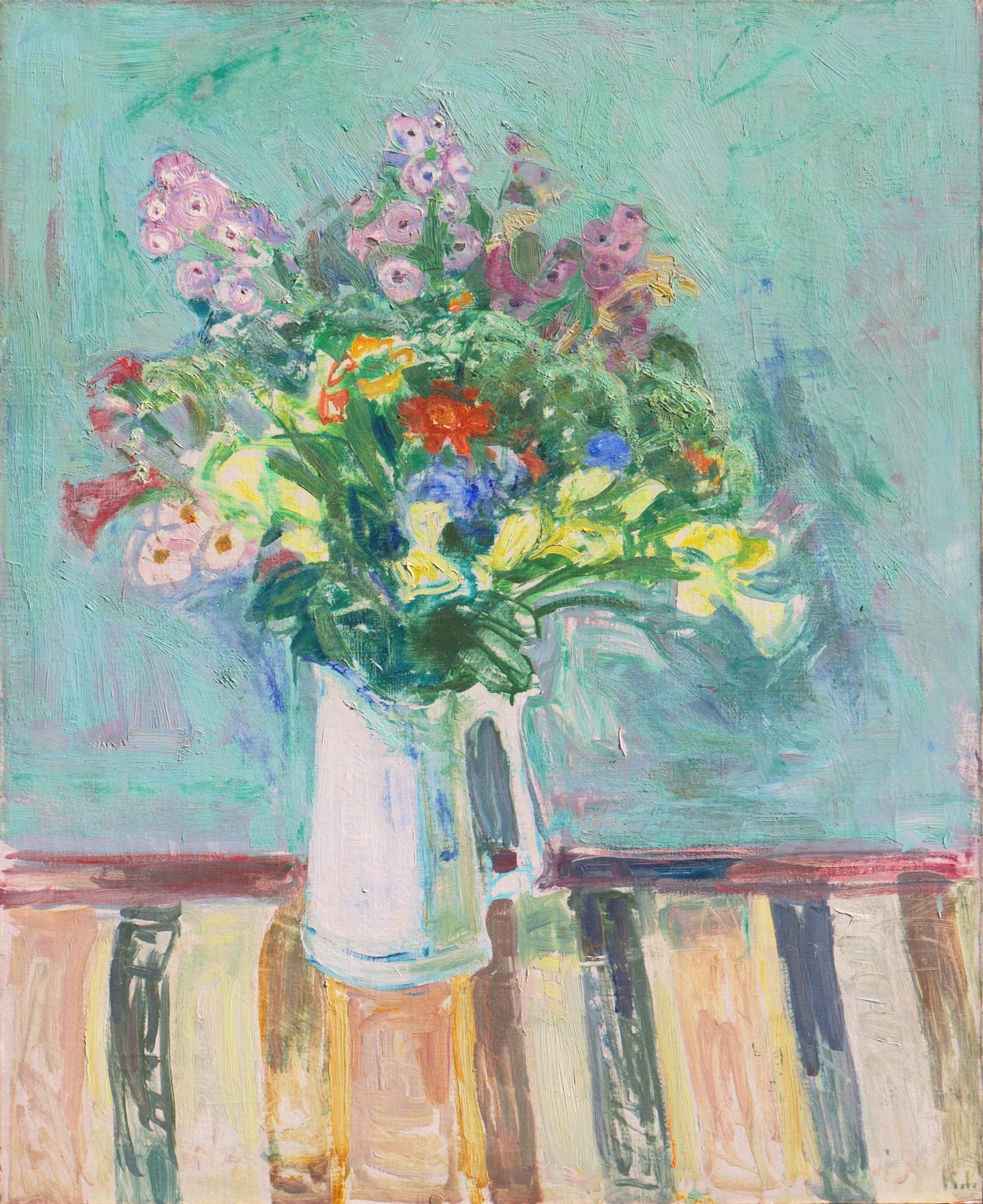 Kraesten Iversen Still-Life Painting - 'Spring Flowers in a Milk Jug', Copenhagen Academy of Fine, Charlottenborg