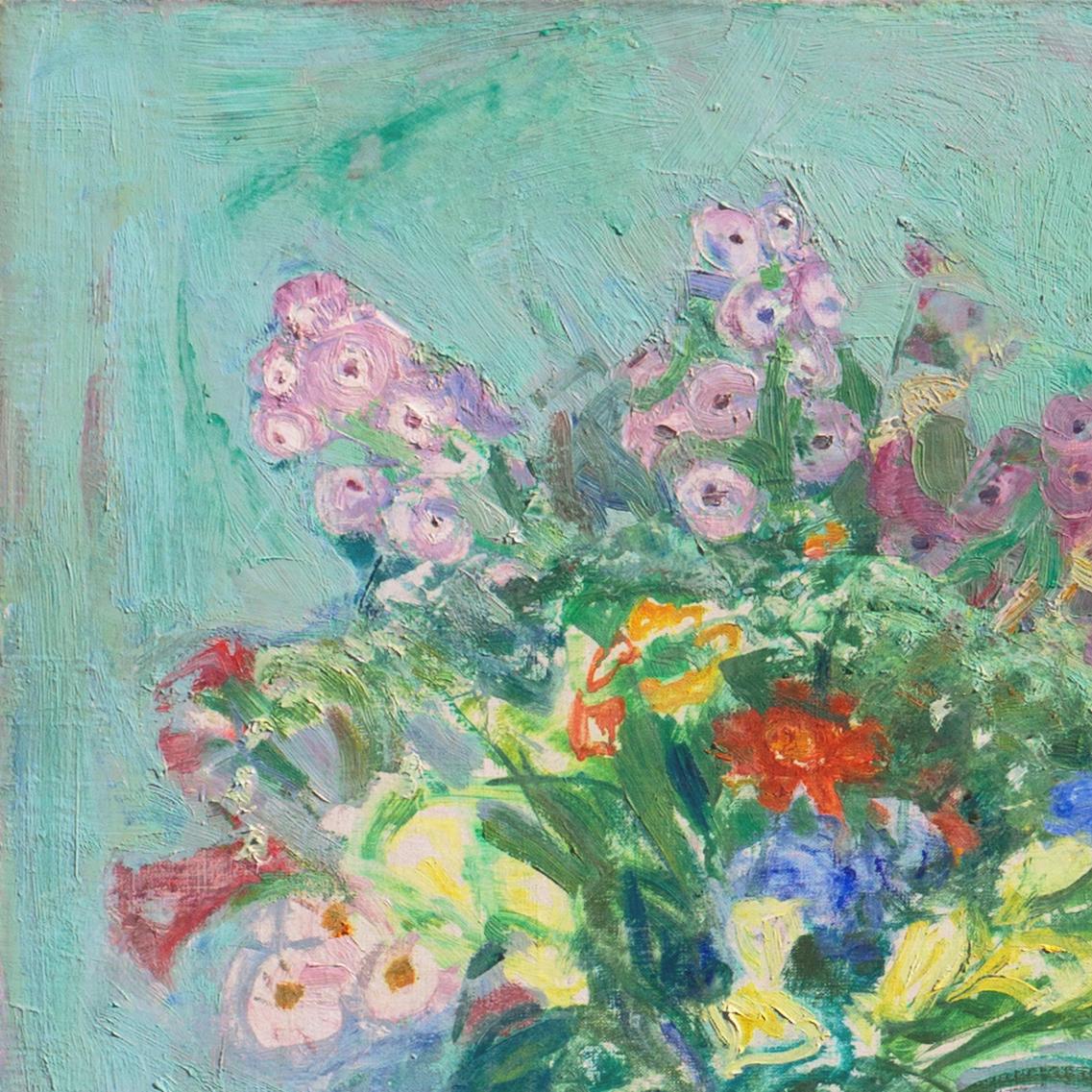 'Spring Flowers in a Milk Jug', Copenhagen Academy of Fine, Charlottenborg - Post-Impressionist Painting by Kraesten Iversen