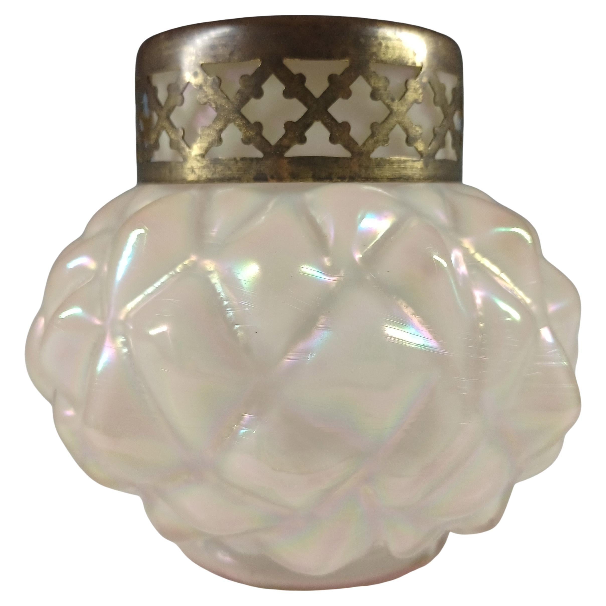 Jarrón de cristal nacarado iridiscente Kralik Art Nouveau 1900