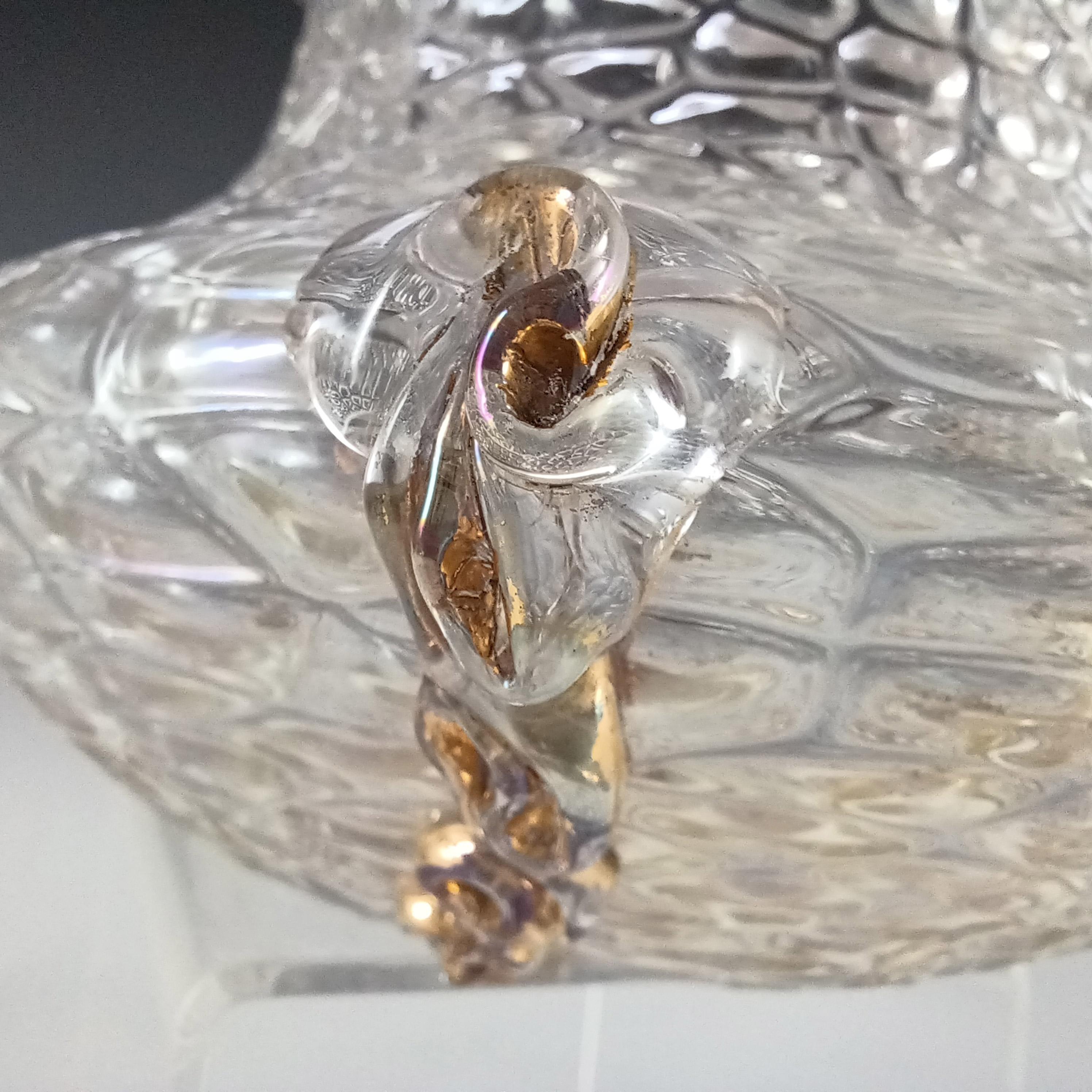 Czech Kralik Art Nouveau Antique Iridescent Glass 'Martelé' Vase For Sale