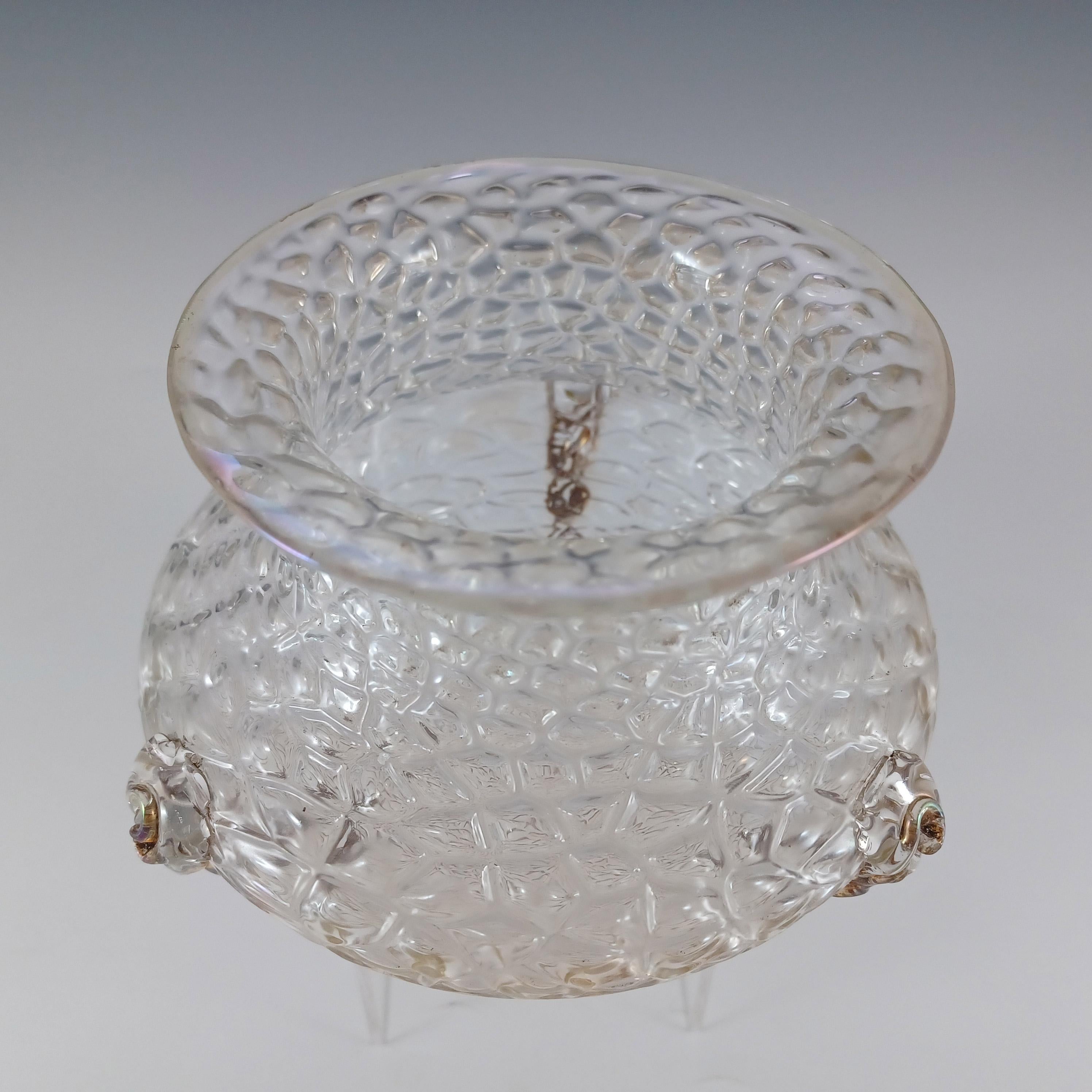 Late 19th Century Kralik Art Nouveau Antique Iridescent Glass 'Martelé' Vase For Sale
