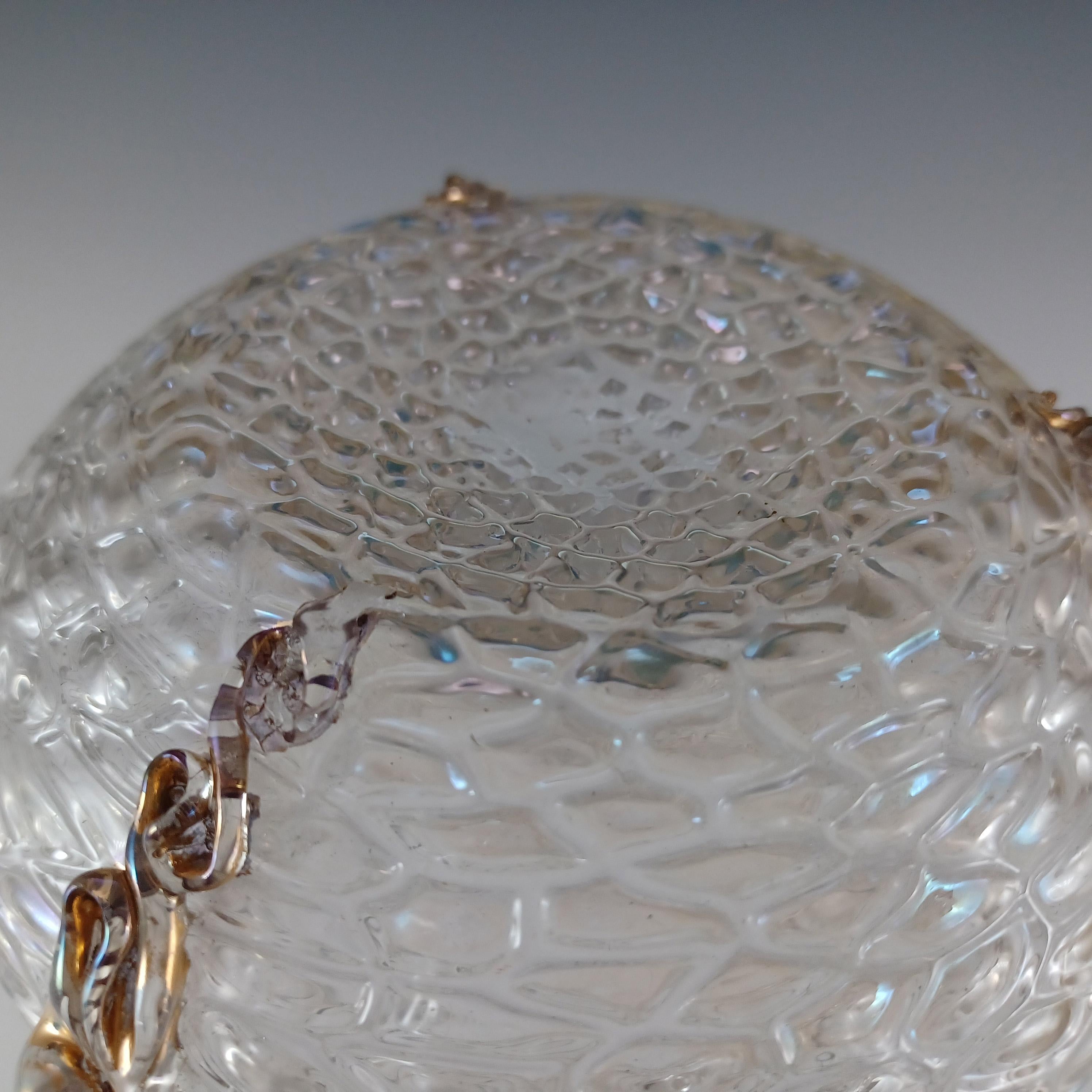 Kralik Art Nouveau Antique Iridescent Glass 'Martelé' Vase For Sale 1
